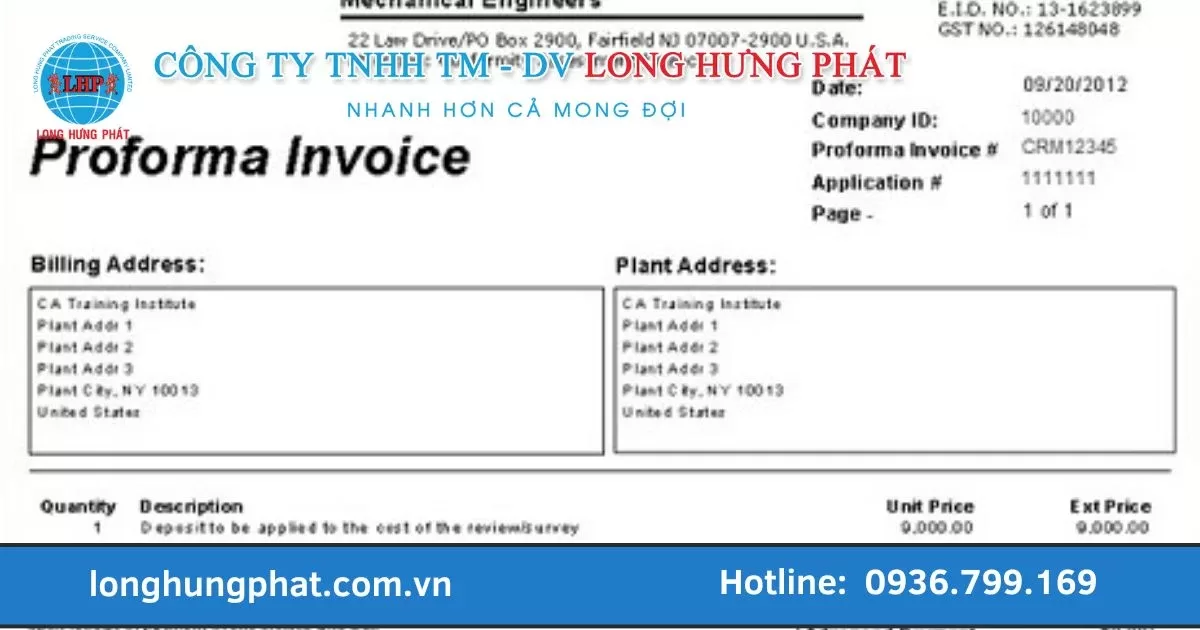Hoá đơn chiếu lệ (Pro Forma)