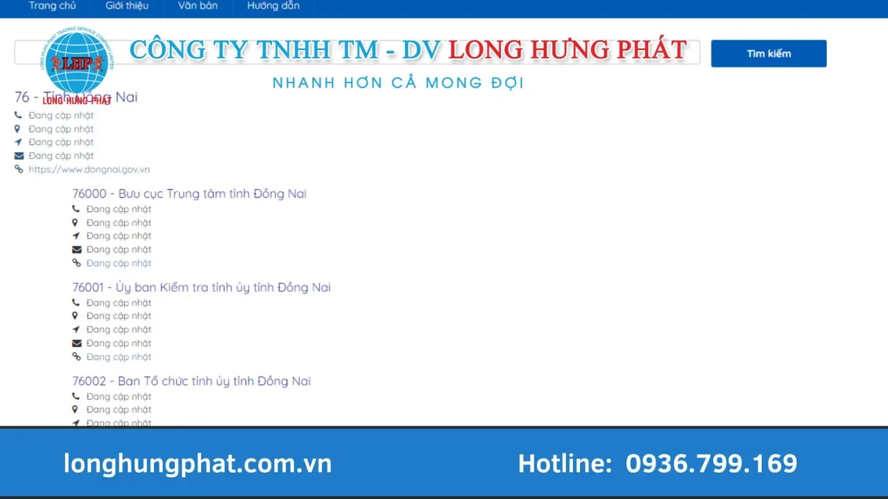 Tra cứu mã bưu chính đồng nai