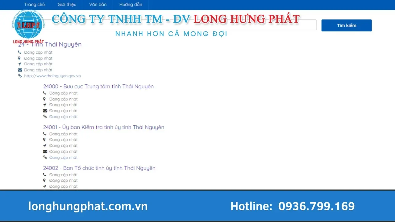 tra cứu mã bưu chính Thái Nguyên