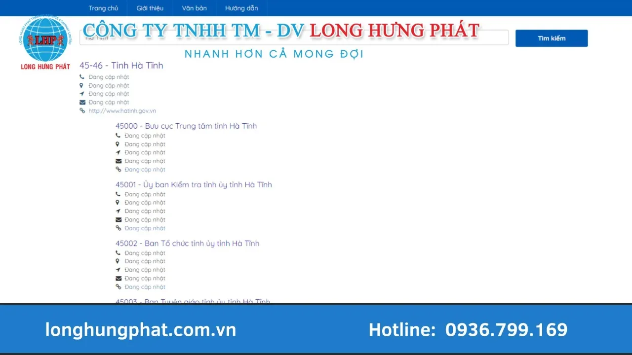 Mã ZIP Hà Tĩnh theo huyện